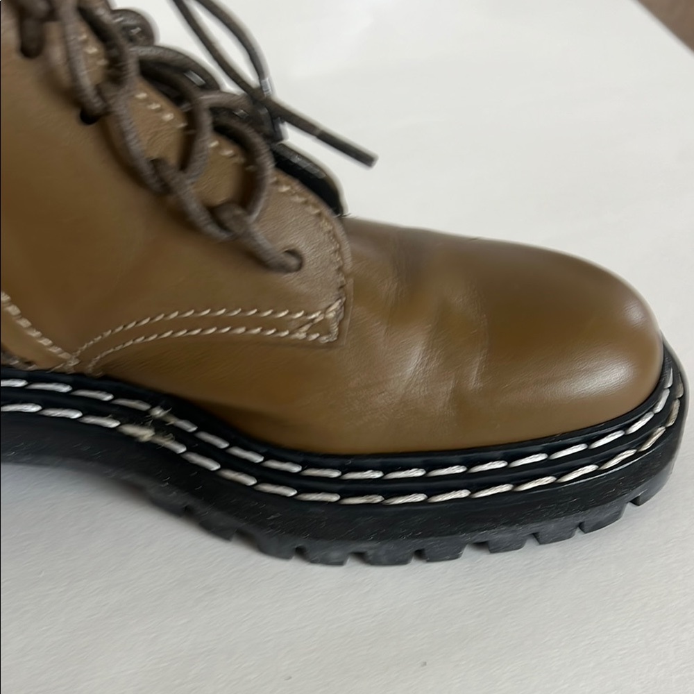 Proenza Schouler Brown Green Combat Boots with Chunky Sole size 9/39 - Picture 10 of 11